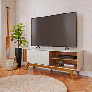 Rack  Bancada Otawa Off White / Freijo