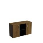 Armário Baixo Credenza – 1,20×0,74X0,40M – Wordstar – Nogal Málaga/Preto 40Mm