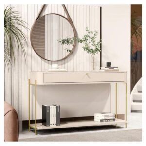 Aparador Tucupí 1G Off White Pé Dourado JB Bechara