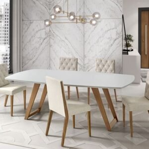 Mesa de jantar semi oval herval 150x90