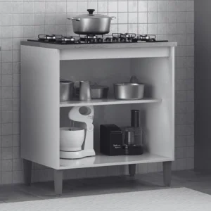 Balcão para Cooktop Munique 4e5 Bocas Madeirado/Reflecta Brilho