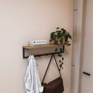 Cabideiro de Parede Freijo/Preto 0,16x0,69x0,15