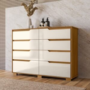 Cômoda Moval Georgia 8 Gavetas Freijo/off White