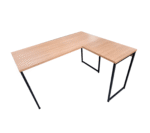 Mesa em L Industrial 25mm freijo/Preta 1,36x1,2x0,74