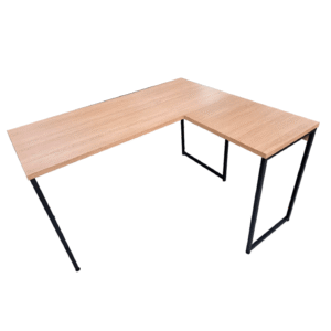 Mesa em L Industrial 25mm freijo/Preta 1,36x1,2x0,74