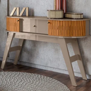 Aparador Sala De Estar Estoril Cor Fendi Naturale - Madetec