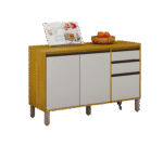 BALCÃO 3 PT. EDUARDA PLUS CINAMONO OFF WHITE