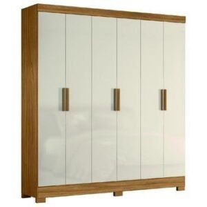 Guarda Roupa 6 Portas 2 Gavetas Moval Valença Freijo/Off White