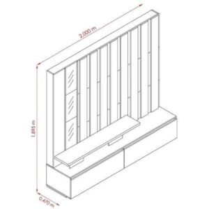 Estante Home Theater Com Espelho E Led Para Tv 65" 2 Gavetas Zeus Imperial/Sépia - Madetec