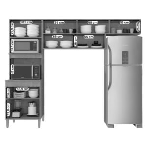 Cozinha Benfica 6 Portas E 3 Gavetas Branco Brilho