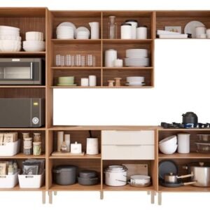Cozinha Modulada Divina Ripada 5 Peças Mgm - Freijó/Off White