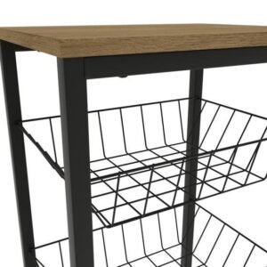 Fruteira 3 Cestos industrial freijo/preto 075x0,39x031