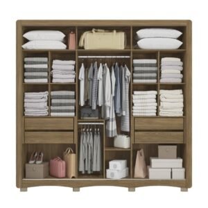 Roupeiro 3 Portas De Correr | 4 Gavetas | C/ Pés E Espelho | Portas Reversíveis