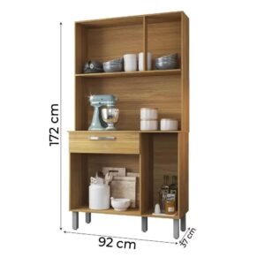 Armário De Cozinha Completa Compacta 6 Portas 1 Gaveta Paris Freijó/Branco Fiorello