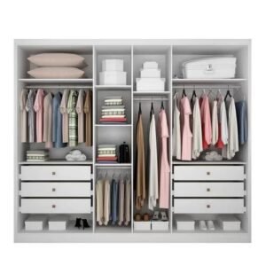 Guarda Roupa 6 Portas 6 Gavetas Com Espelho Robust Novo Horizonte Branco