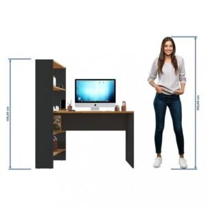 Escrivaninha com Estante Office NT 2105 Preto fosco