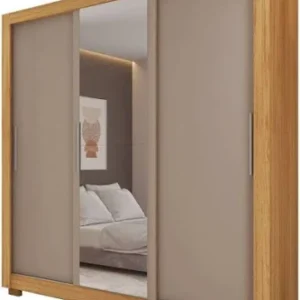 Guarda Roupa Solteiro Com 2 Portas, Espelho, 3 Gavetas, /Fendi - Ville - Novo Horizonte