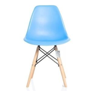 Cadeira Charles Eames Eiffel Dkr Wood - Design - Azul Claro