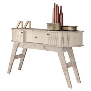 Aparador Sala De Estar Estoril Cor Calacata Off White Madetec