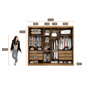 Guarda Roupa Robust Plus 6Pts/8Gav C/Esp - Cumaru 23/Fendi