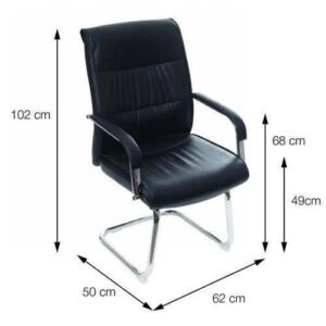 Cadeira Para Escritório Interlocutor Estofada Estocolmo 3323 Or Design Preta