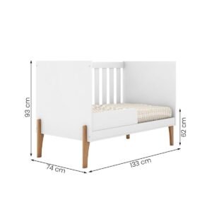 Berço mini cama Iris Branco Acetinado