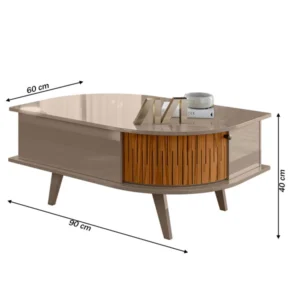 Mesa De Centro Indianápolis Fendi/Naturale - Madetec