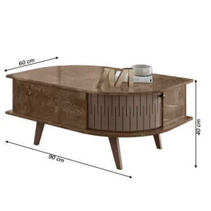 Mesa De Centro Indianapolis Com 2 Portas Cor Imperial Sepia - Madetec