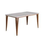 Mesa jantar Safira Imbuia, Branco e Off 136x90