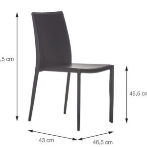 Cadeira Glam Corino Preta Estrutura Metal