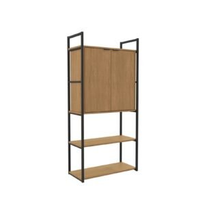 Estante Alta com 2 Portas industrial 1,51x0,72x0,33 Freijo/Preto