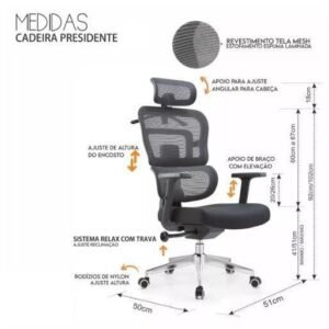 Cadeira Presidente Ergotela Top