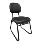 Cadeira Secretária Trapézio Preto - Courino Preto